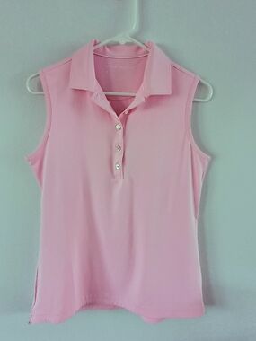 Peter Millar Pink Sleeveless Polo Shirt Women’s Small Golf UPF 50 Top